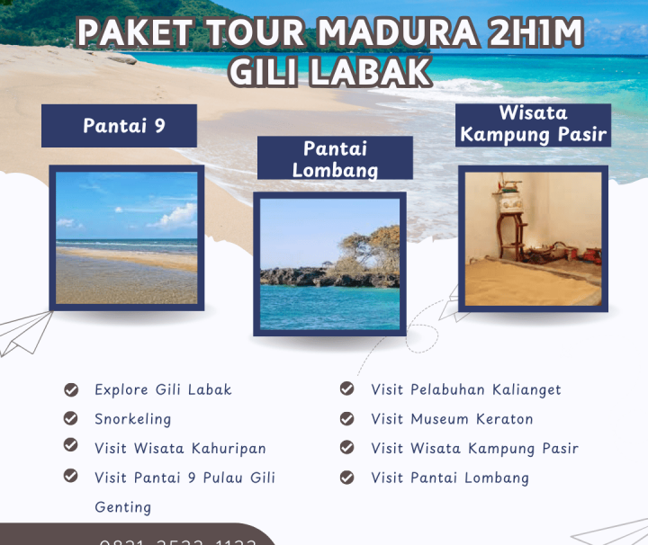 Paket Tour Madura 2 Hari 1 Malam (2H1M): Gili Labak
