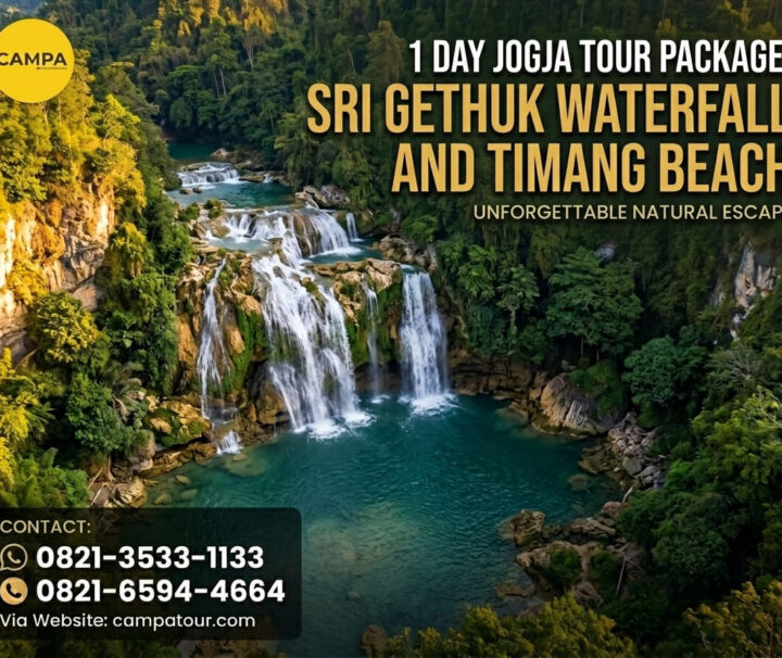Paket Tour Jogja 1 Hari Air Terjun Sri Gethuk dan Pantai Timang - Campa Tour