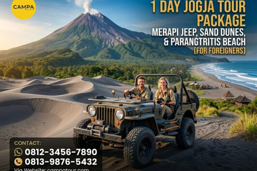 Paket Tour Jogja 1 Hari Jeep Merapi, Gumuk Pasir dan Pantai Parangtritis (Asing) - Campa Tour
