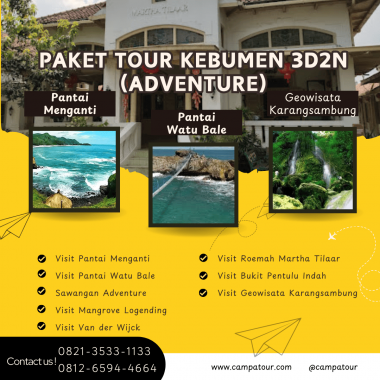 Paket Tour Kebumen 3 Hari 2 Malam (3H2M)-Adventure