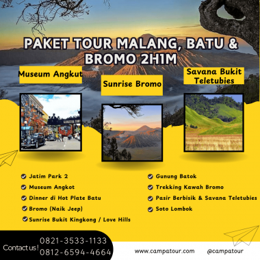 Paket Tour Malang, Batu & Bromo 3 Hari 2 Malam (3H2M)