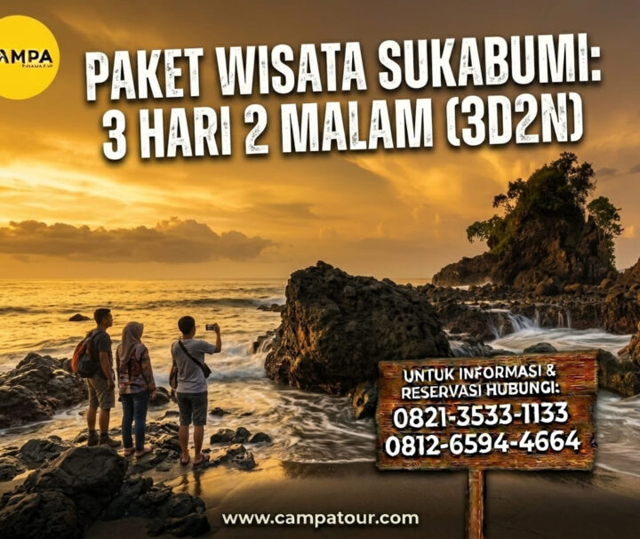 Paket Tour Sukabumi 3 Hari 2 Malam (3H2M) Situ Gunung – Snorkeling Pulau Kunti – Geopark_Campa Tour