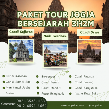 Paket Tour Jogja Bersejarah 3 Hari 2 Malam (3H2M)
