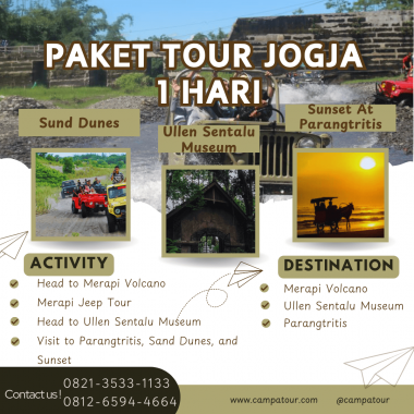 Paket Tour Jogja 1 Hari: Jeep Merapi, Gumuk Pasir dan Pantai Parangtritis (Asing)