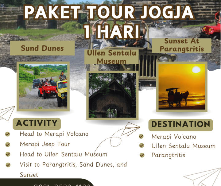 Paket Tour Jogja 1 Hari: Jeep Merapi, Gumuk Pasir dan Pantai Parangtritis (Asing)