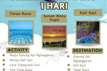Paket Tour Jogja 1 Hari : Sukarame Rice Field, Kalisuci,Teras Kaca, dan Sunset Watu Gupit