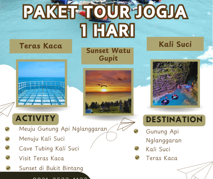 Paket Tour Jogja 1 Hari : Sukarame Rice Field, Kalisuci,Teras Kaca, dan Sunset Watu Gupit