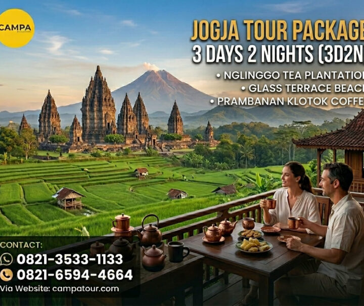 Paket Tour Jogja 3 Hari 2 Malam (3H2M) – Kebun Teh Nglinggo dan Pantai Teras Kaca - Campa Tour