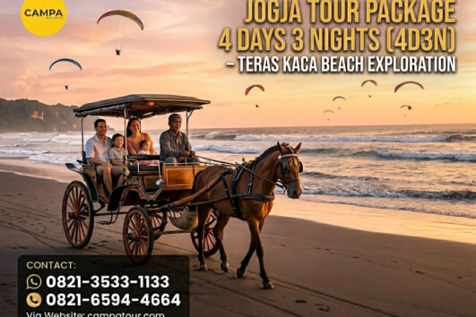 Paket Tour Jogja 4 Hari 3 Malam (4H3M) – Pantai Teras Kaca - Campa Tour