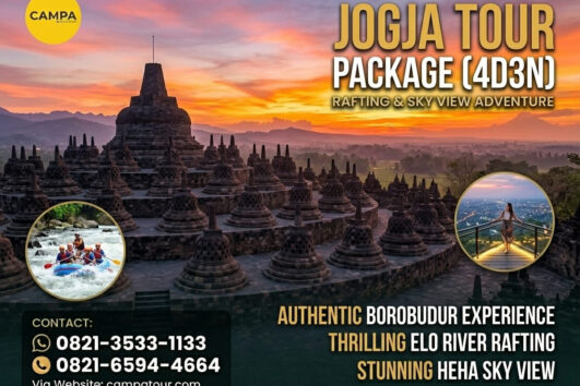 Paket Tour Jogja 4 Hari 3 Malam (4H3M) – Rafting Sungai Elo dan Sky View Heha - Campa Tour