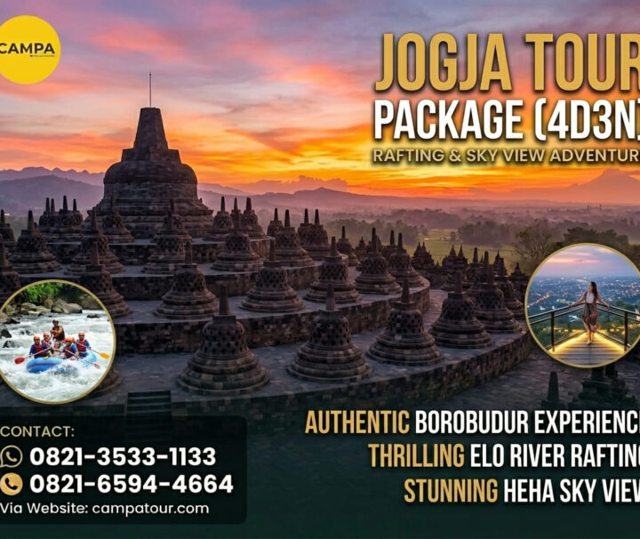 Paket Tour Jogja 4 Hari 3 Malam (4H3M) – Rafting Sungai Elo dan Sky View Heha - Campa Tour