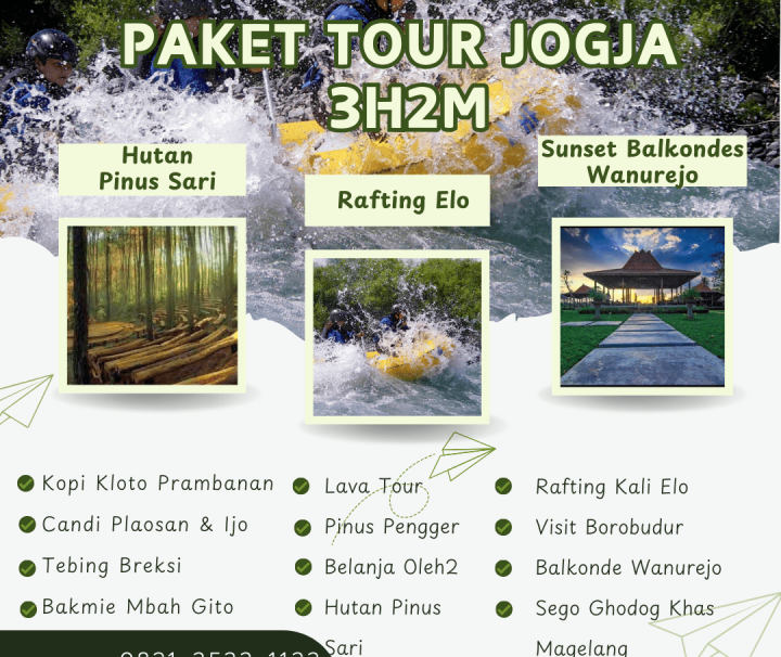 Paket Tour Jogja 3 Hari 3 Malam (3H2M): Rafting Elo dan Lava Tour