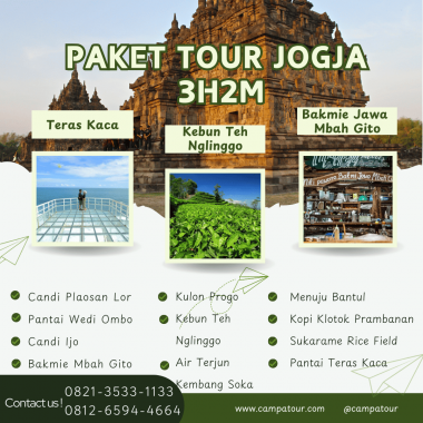 Paket Tour Jogja 3 Hari 2 Malam (3H2M) – Kebun Teh Nglinggo dan Pantai Teras Kaca