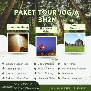 Paket Tour Jogja 3 Hari 2 Malam (3H2M)-Gua Jomblang dan Timang Beach