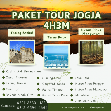 Paket Tour Jogja 4 Hari 3 Malam (4H3M)-Pantai Timang dan Pantai Wedi Ombo