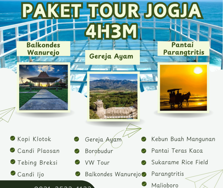 Paket Tour Jogja 4 Hari 3 Malam (4H3M) – Pantai Teras Kaca