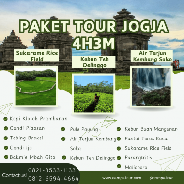Paket Tour Jogja 4 Hari 3 Malam (4H3M)-Sukarame dan Kebun Teh Delinggo