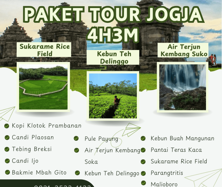Paket Tour Jogja 4 Hari 3 Malam (4H3M)-Sukarame dan Kebun Teh Delinggo
