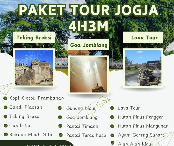 Paket Tour Jogja 4 Hari 3 Malam (4H3M) – Gua Jomblang dan Pantai Timang