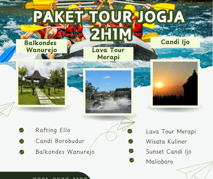 Paket Tour Jogja 2 Hari 1 Malam (2H1M): Rafting Sungai Elo