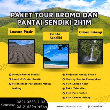 Paket Tour Bromo dan Pantai Sendiki