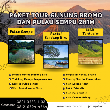 Paket Tour Gunung Bromo dan Pulau Sempu 2 Hari