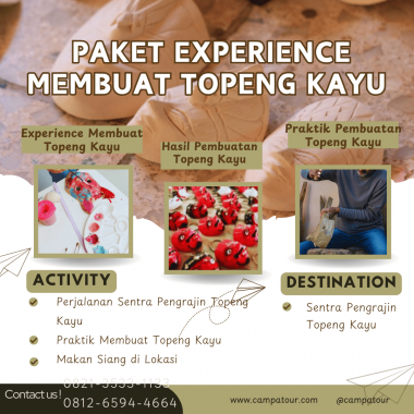 paket experience membuat topeng kayu