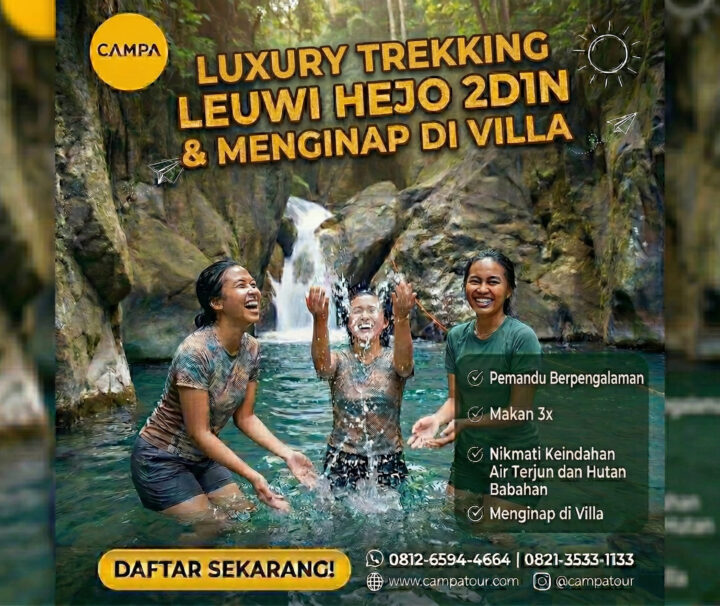 Luxury Trekking Leuwi Hejo 2D1N & Menginap di Villa - Campa Tour