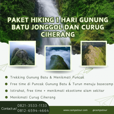 Paket Trekking Gunung Batu Jonggol dan Curug Ciherang