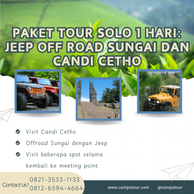 Paket Jeep Off Road Sungai dan Candi Cetho