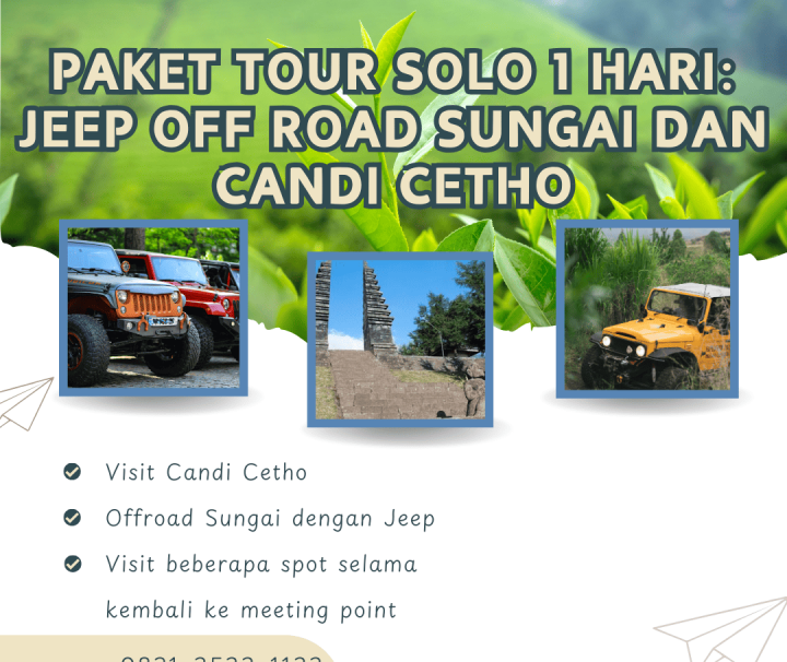 Paket Jeep Off Road Sungai dan Candi Cetho