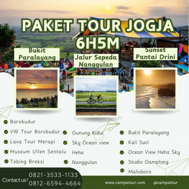 Paket Tour Jogja 6 Hari 5 Malam (6H5M)