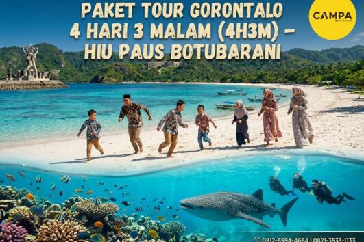Paket Tour Gorontalo 4 Hari 3 Malam (4H3M)-Whale Shark Botubarani bersama Campa Tour