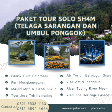 Paket Tour Solo 5H4M (5 Hari 4 Malam): Telaga Sarangan dan Umbul Ponggok