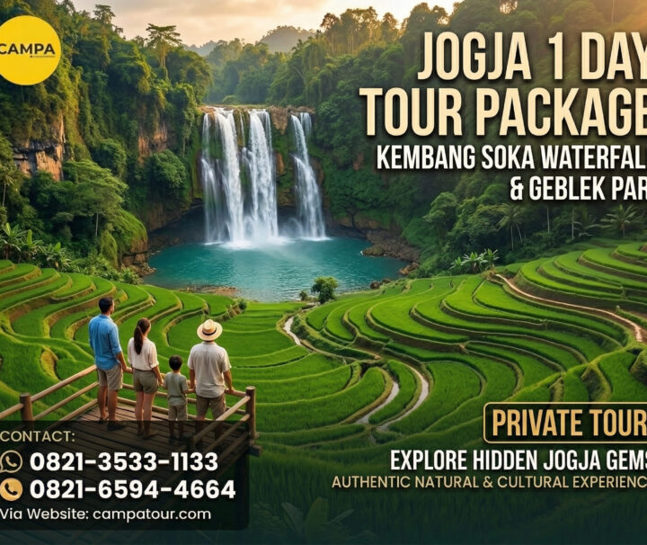 Paket Tour Jogja 1 Hari Taman Sungai Mudal, Air Terjun Kembang Soka dan Geblek Pari - Campa Tour