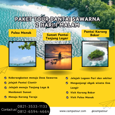 Paket Tour Pantai Sawarna 2 Hari 1 Malam