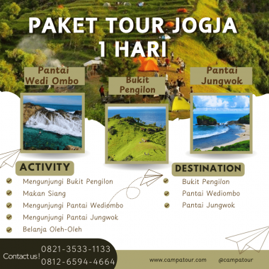 Paket Tour Jogja 1 Hari: Bukit Pengilo, Dan Pantai Jungwok