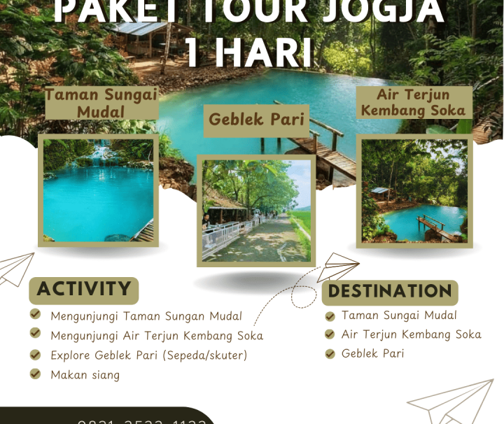 aket Tour Jogja 1 Hari: Taman Sungai Mudal, Air Terjun Kembang Soka dan Geblek Pari