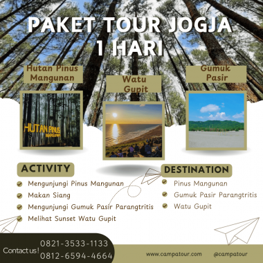 Paket Tour Jogja 1 Hari: Pinus Mangunan, Gumuk Pasir Dan Watu Gupit