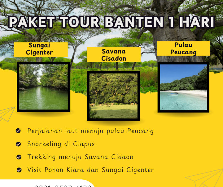 Paket Tour Banten 1 Hari: Pulau Peucang, Trekking Pohon Kiara, Cidaon Dan Sungai Cigenter