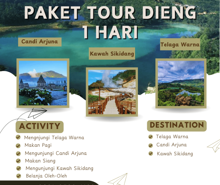 Paket Tour Dieng 1 Hari: Telaga Warna, Candi Arjuna, Dan Kawah Sikidang Dieng