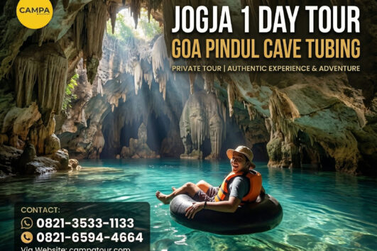 Paket Tour Jogja 1 Hari Goa Pindul, Sungai Oya, Pantai Mesra Dan Heha Sky View - Campa Tour