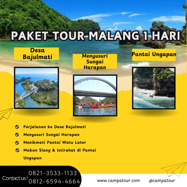 Paket Tour Malang 1 Hari: Desa Bajulmati, Sungai Harapan dan Pantai Watu Leter