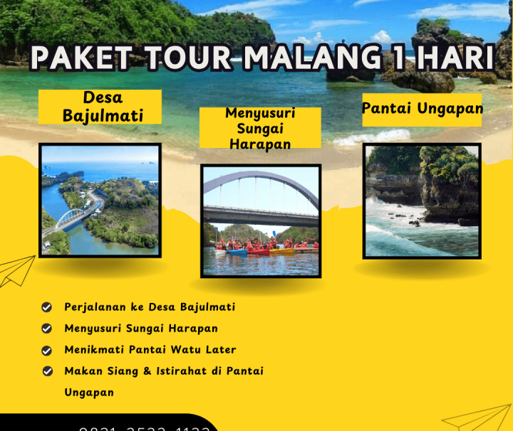 Paket Tour Malang 1 Hari: Desa Bajulmati, Sungai Harapan dan Pantai Watu Leter