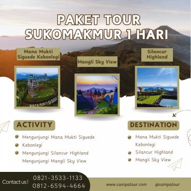 Paket Tour Sukomakmur 1 Hari: Mana Mukti Siguede Kebonlegi, Silancur Highland, Dan Mangli Sky View