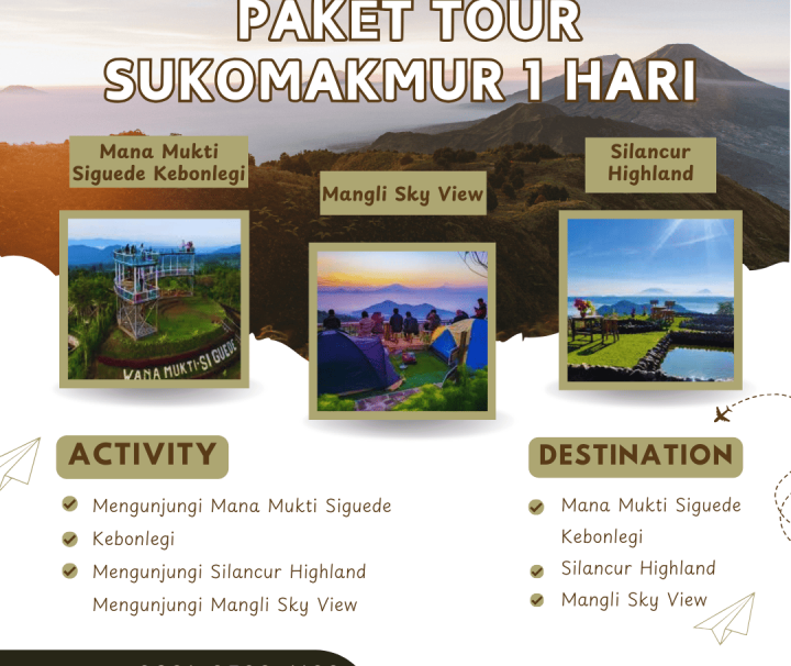 Paket Tour Sukomakmur 1 Hari: Mana Mukti Siguede Kebonlegi, Silancur Highland, Dan Mangli Sky View