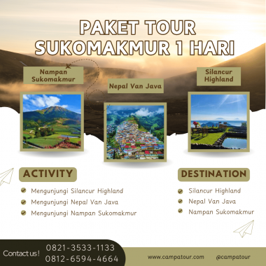 Paket Tour Sukomakmur 1 Hari: Silancur Highland, Nepal Van Java, Dan Nampan Sukomakmur