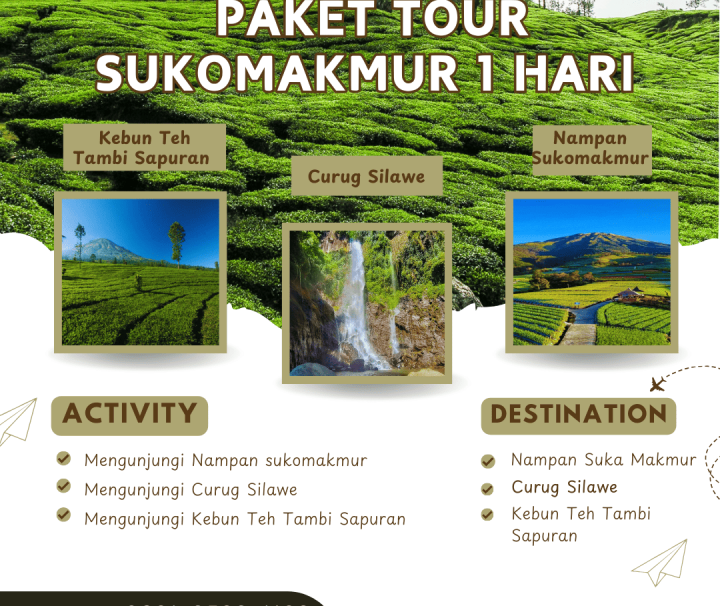 Paket Tour Sukomakmur 1 Hari: Nampan, Curug Silawe Dan Kebun Teh Tambi Sapuran
