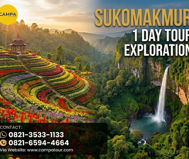 Paket Tour Sukomakmur 1 Hari Punthuk Manggir Gunung Payung, Taman Bunga Pagoda Dan Curug Silawe