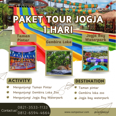 Paket Tour Jogja 1 Hari Taman Pintar, Gembira Loka Zoo, Dan Jogja Bay Waterpark